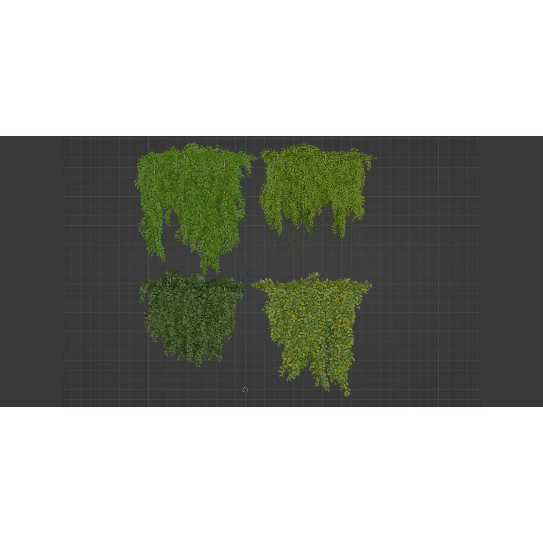 Hanging Wall Plants 3D Model – Blender Collection, PBR Textures - View 11