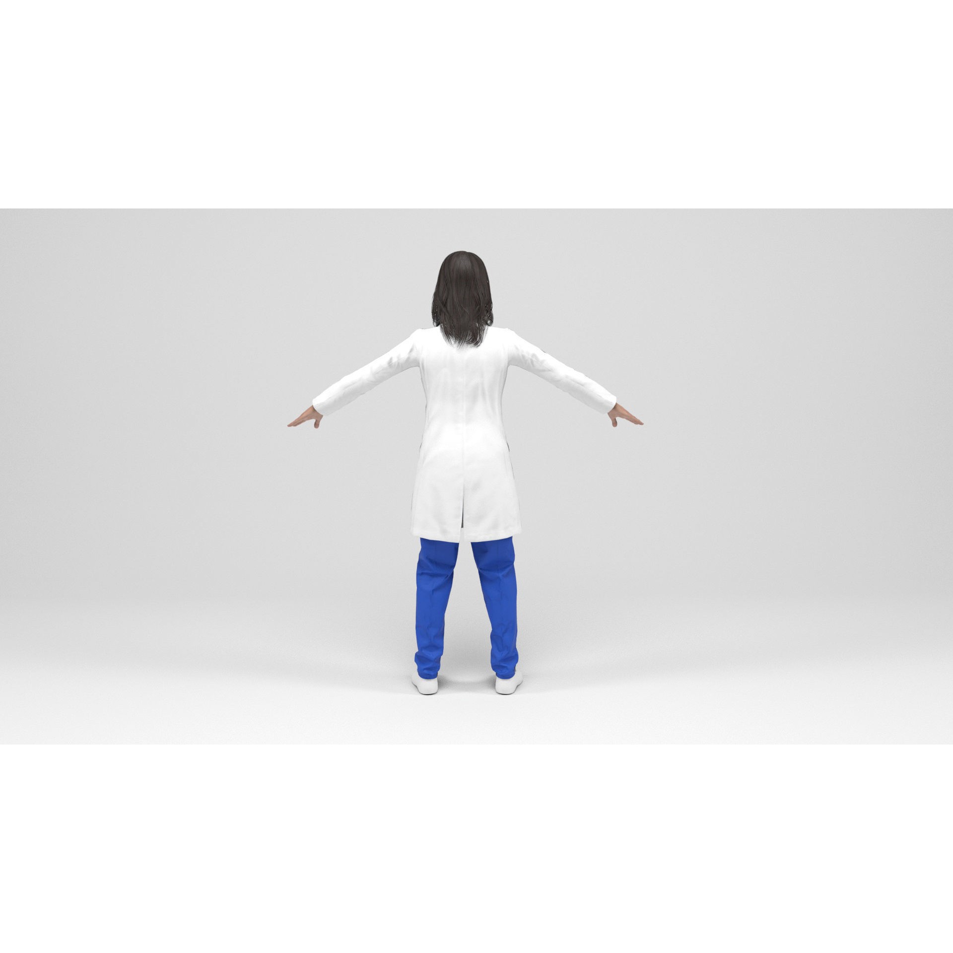 Female Doctor - Low-Poly Game-Ready 3D Model - View 7