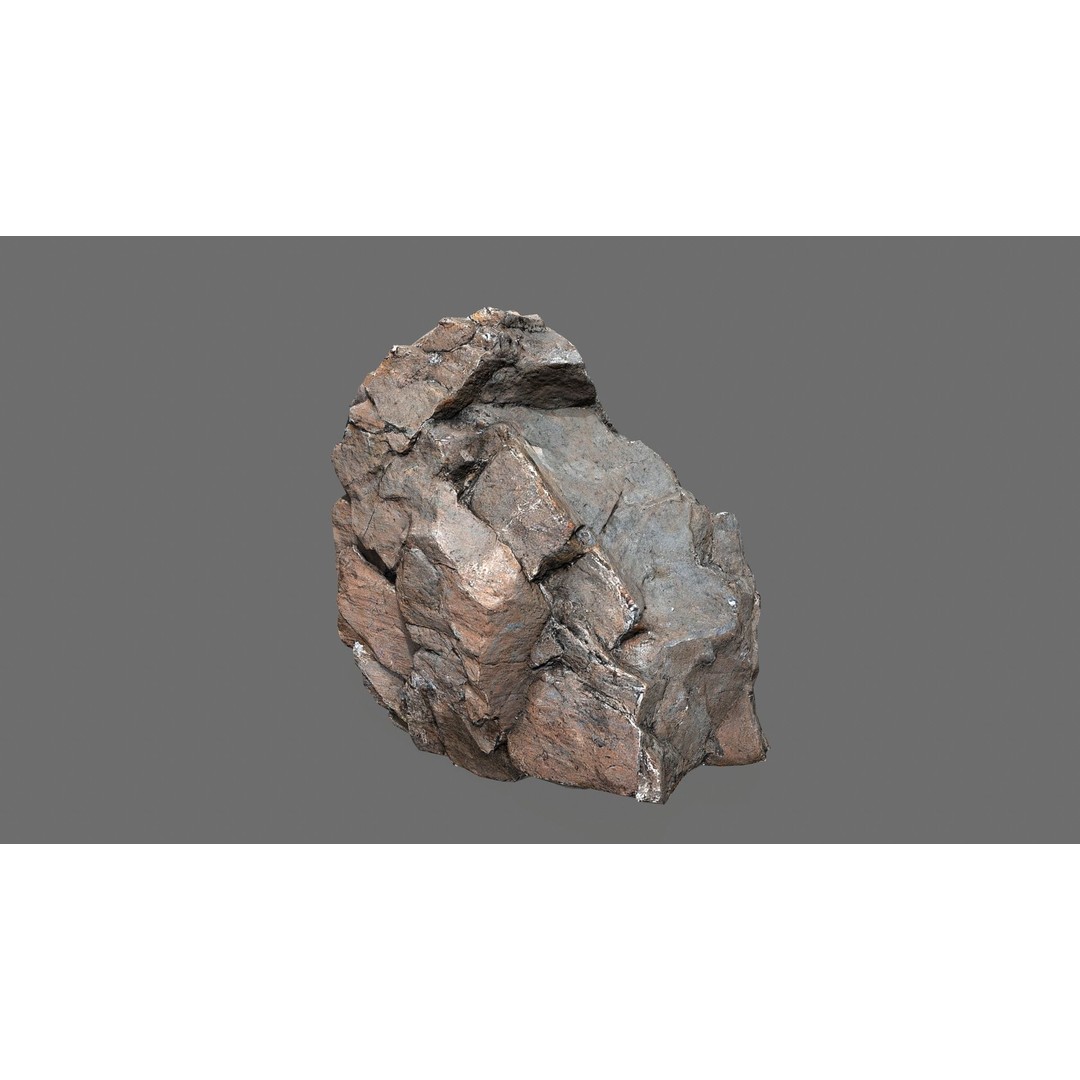 Desert Rocks 3D Model – Low Poly Game Asset, FBX, OBJ, PBR - View 6
