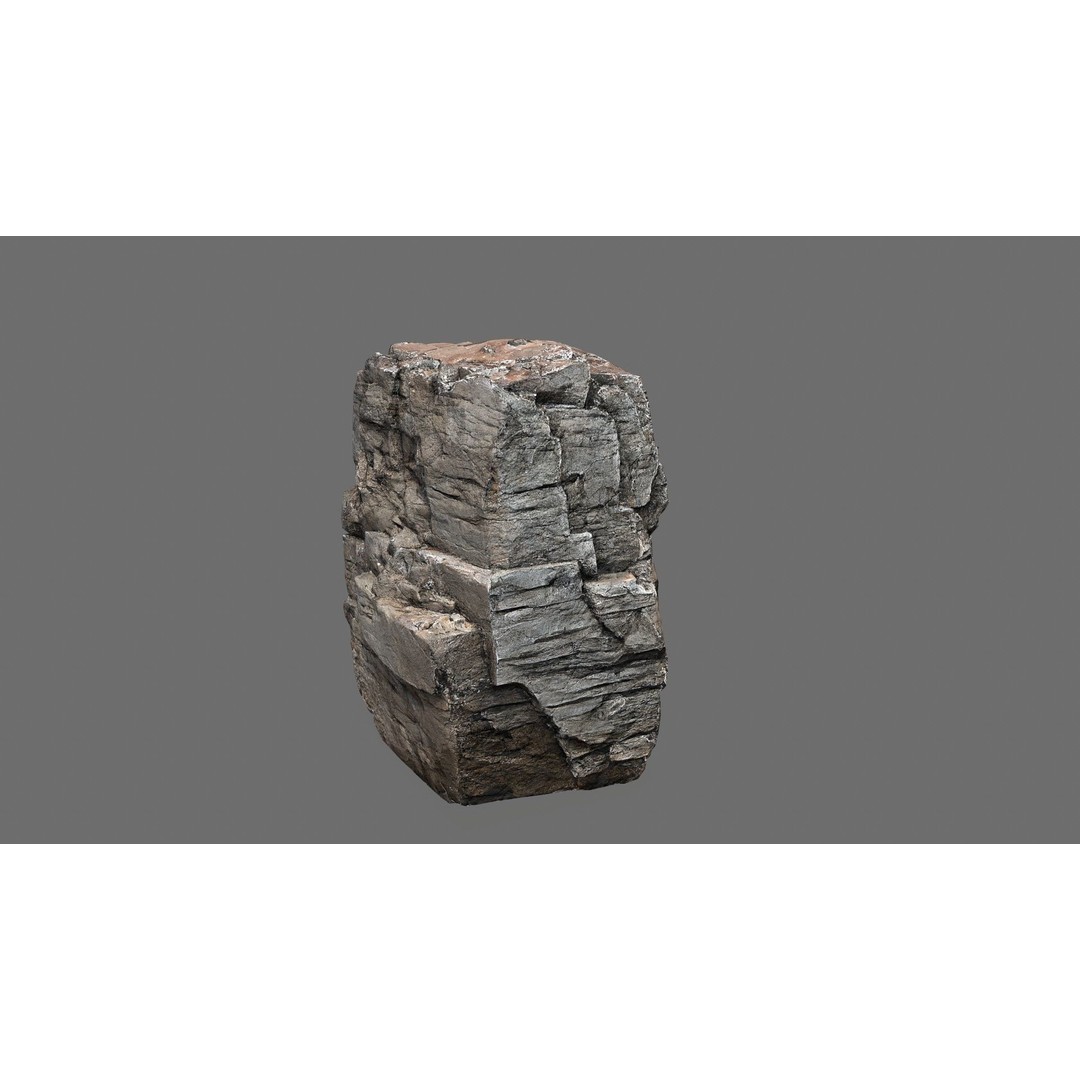 Desert Rocks 3D Model – Low Poly Game Asset, FBX, OBJ, PBR - View 8