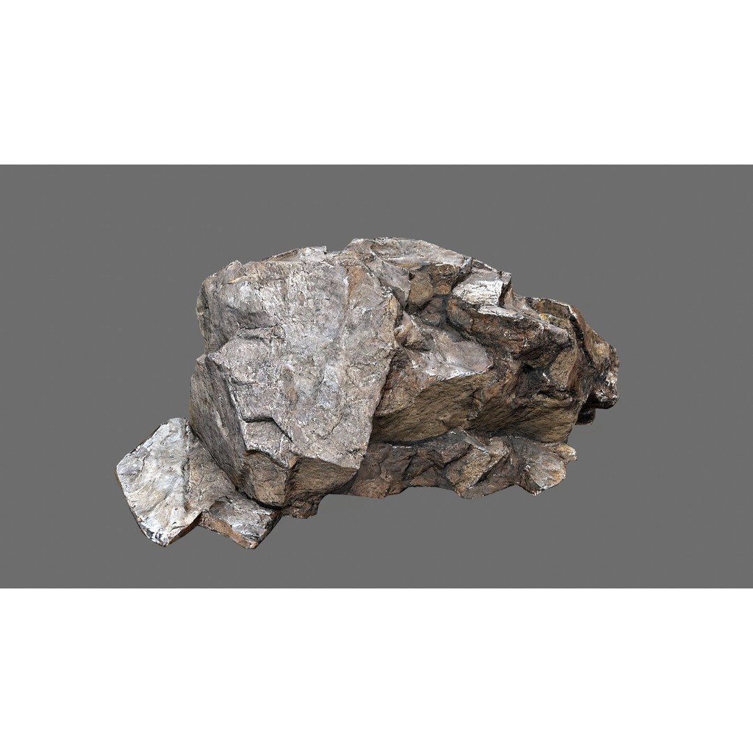 Desert Rocks 3D Model – Low Poly Game Asset, FBX, OBJ, PBR - View 9