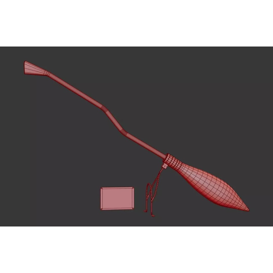 Nimbus 2000 Flying Broom 3D Model – Low Poly PBR Game Asset, FBX