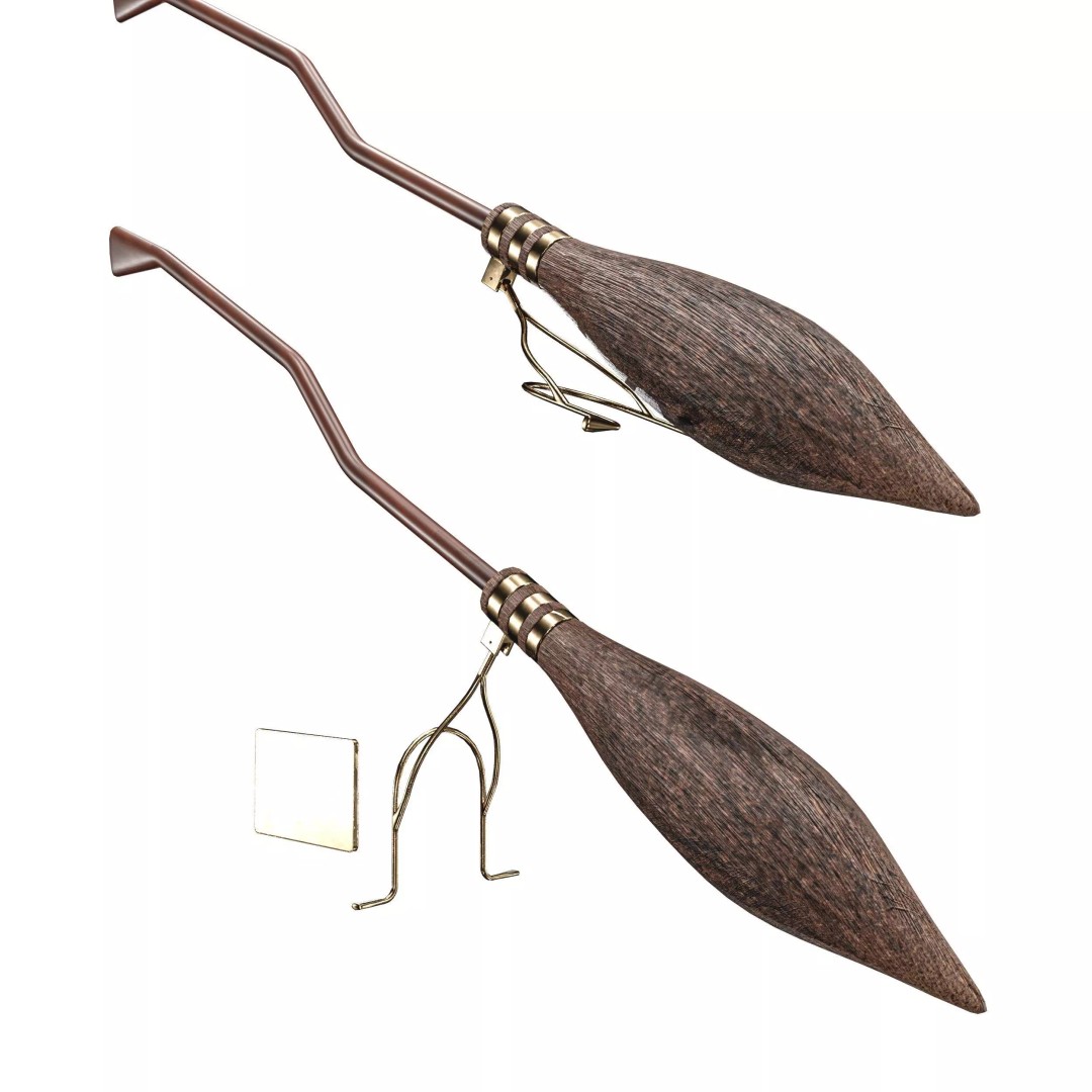 Nimbus 2000 Flying Broom 3D Model – Low Poly PBR Game Asset, FBX - View 11