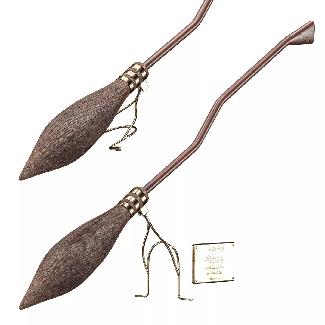 Nimbus 2000 Flying Broom 3D Model – Low Poly PBR Game Asset, FBX - View 17