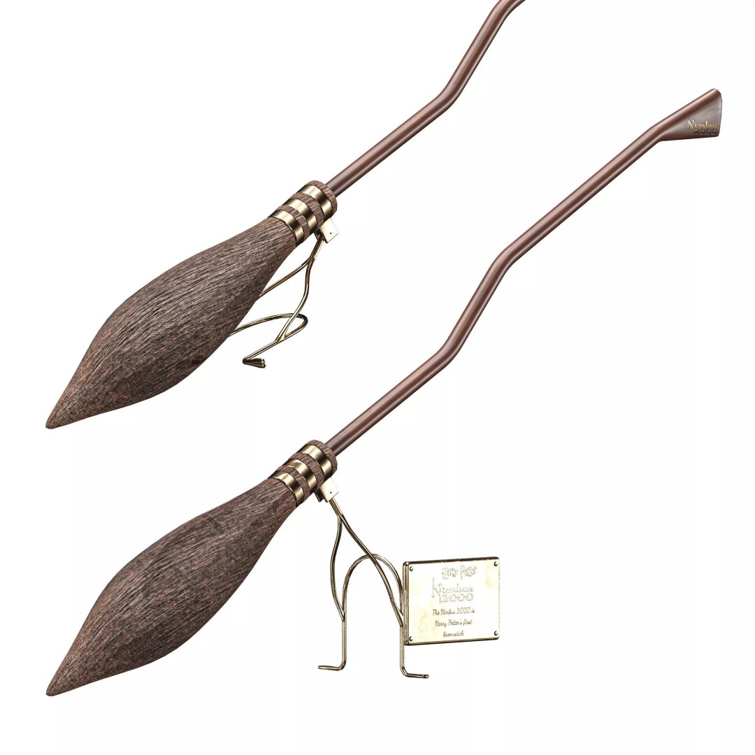Nimbus 2000 Flying Broom 3D Model – Low Poly PBR Game Asset, FBX - View 20