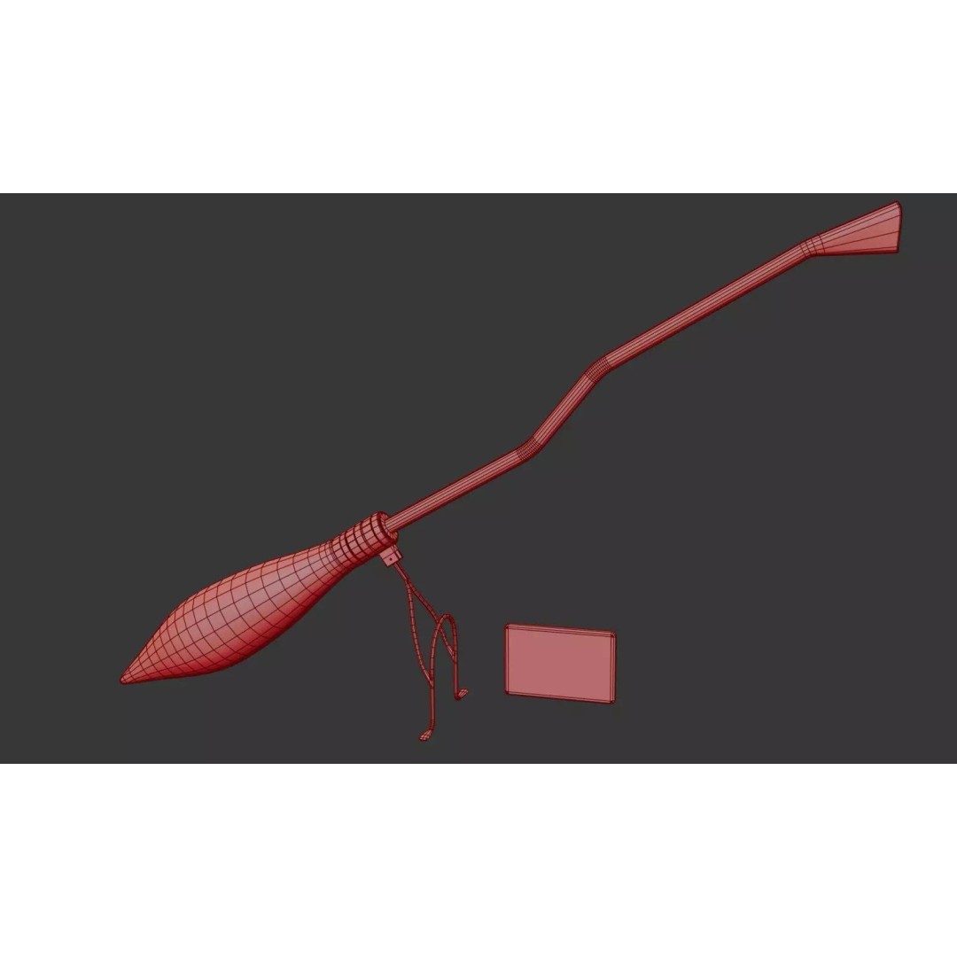Nimbus 2000 Flying Broom 3D Model – Low Poly PBR Game Asset, FBX - View 25