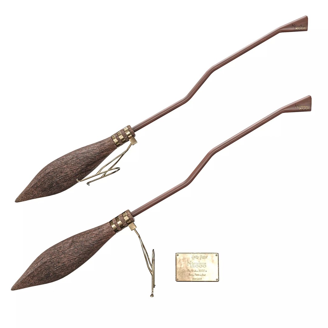 Nimbus 2000 Flying Broom 3D Model – Low Poly PBR Game Asset, FBX - View 7