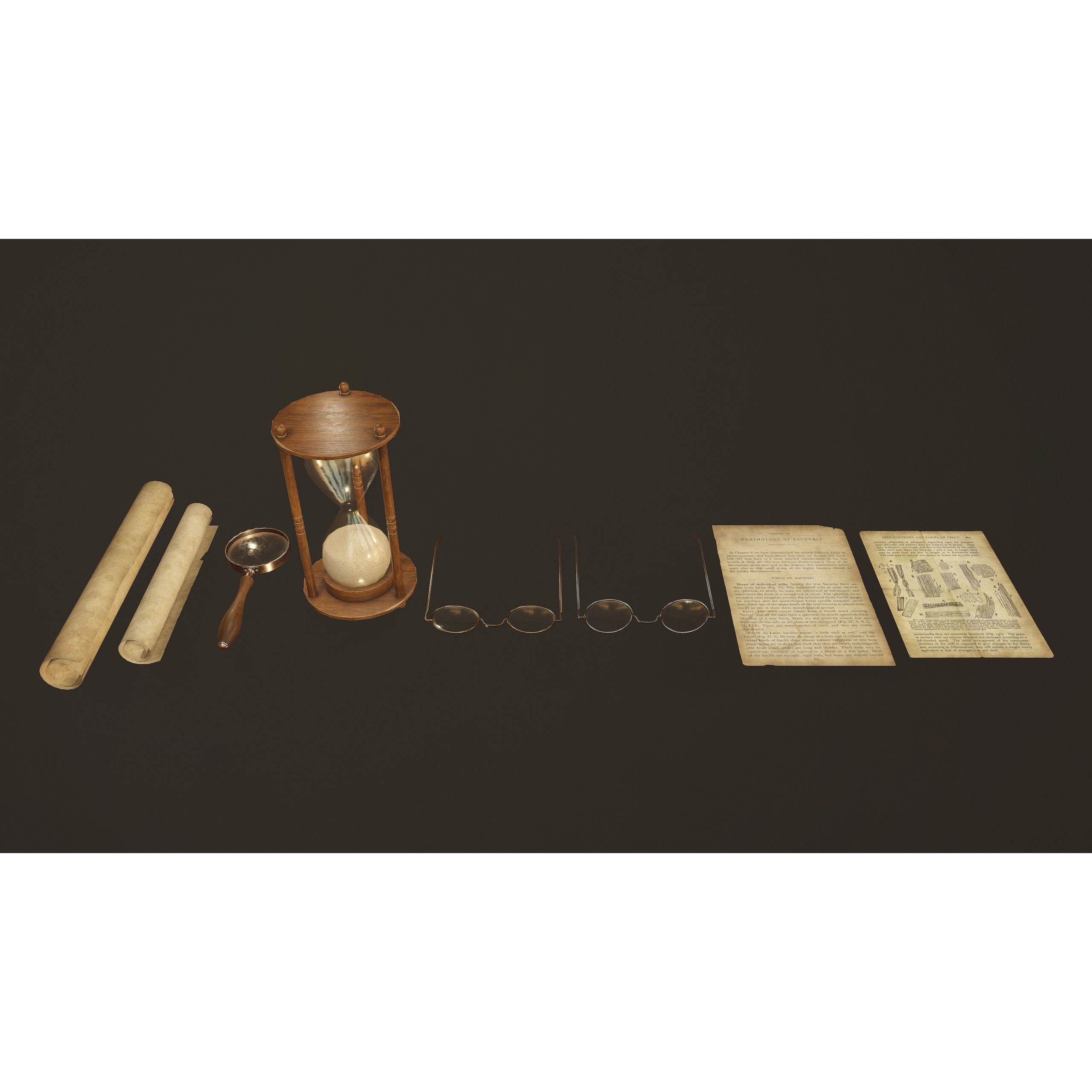 Victorian Props Set - Low-Poly Game-Ready 3D Model - View 14