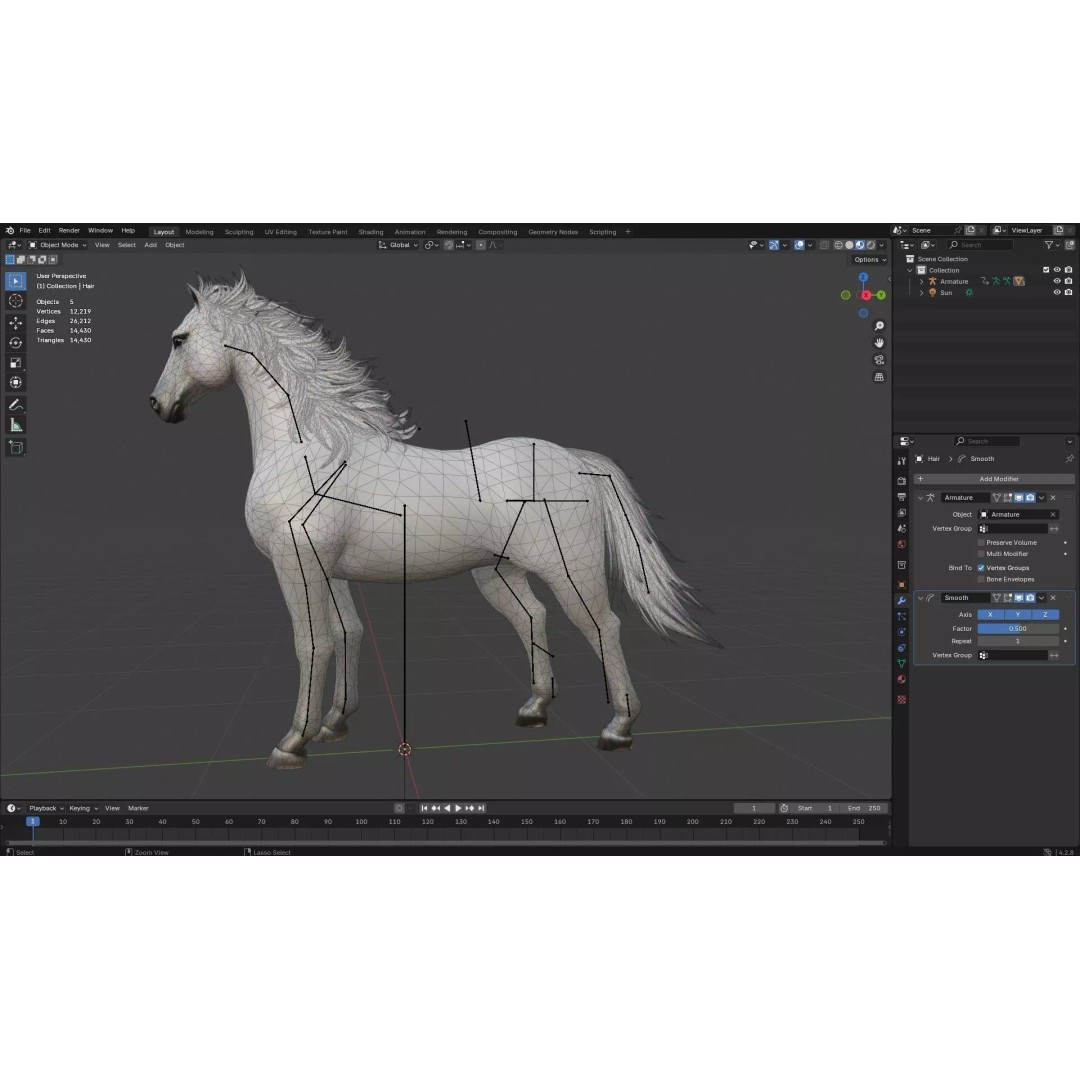 Horse 3D Model – Rigged Animated Creature for Unity, FBX, Blender - View 19