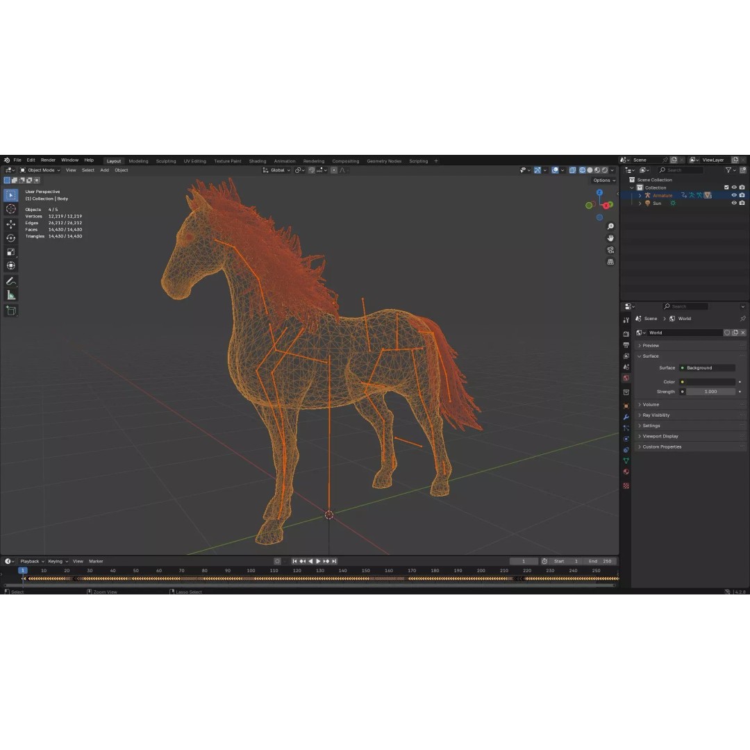 Horse 3D Model – Rigged Animated Creature for Unity, FBX, Blender - View 21