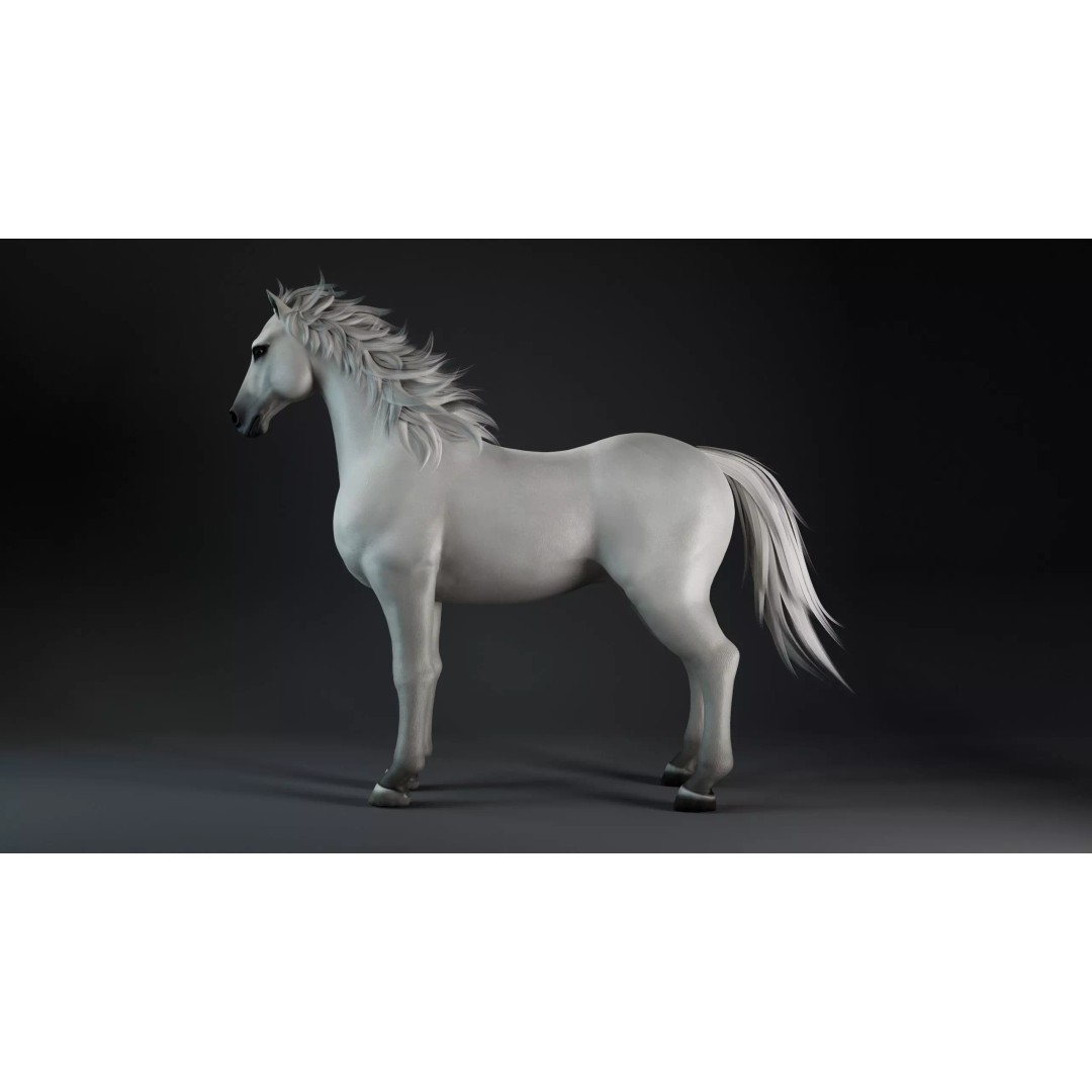 Horse 3D Model – Rigged Animated Creature for Unity, FBX, Blender - View 3