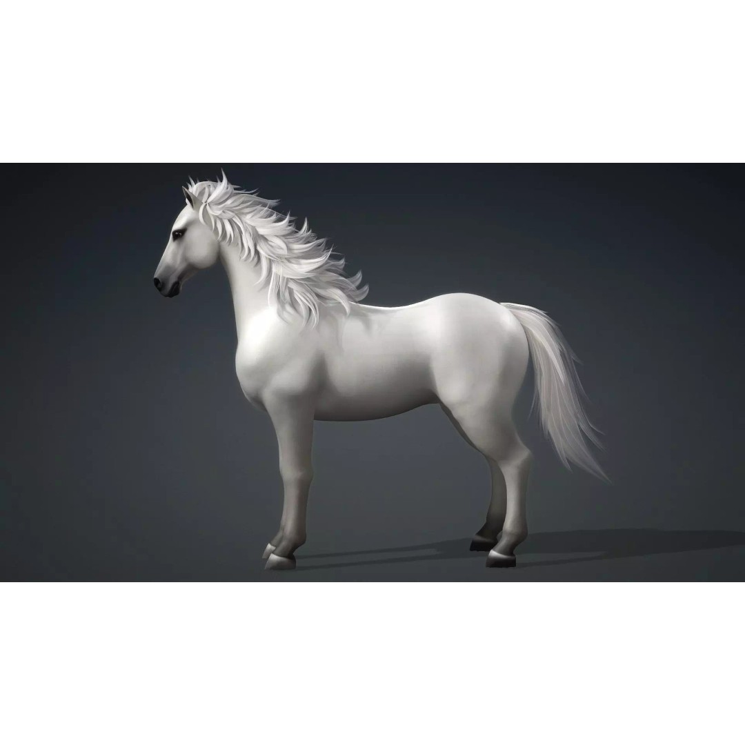 Horse 3D Model – Rigged Animated Creature for Unity, FBX, Blender - View 4