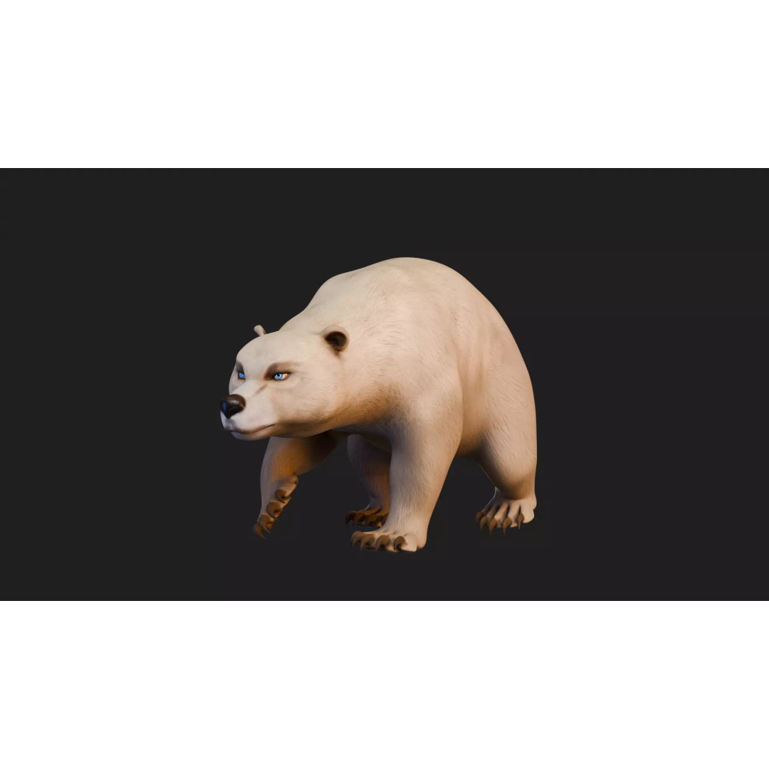 Stylized Quadruped Bear 3D Model – Rigged Low Poly Animal, FBX - View 13