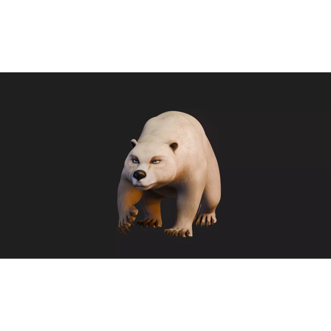Stylized Quadruped Bear 3D Model – Rigged Low Poly Animal, FBX - View 14