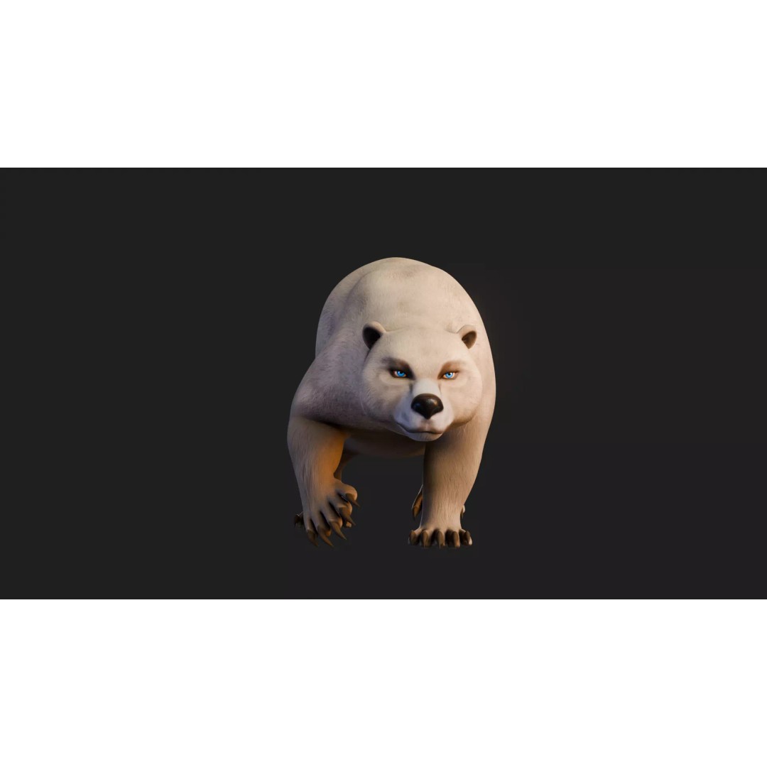 Stylized Quadruped Bear 3D Model – Rigged Low Poly Animal, FBX - View 15