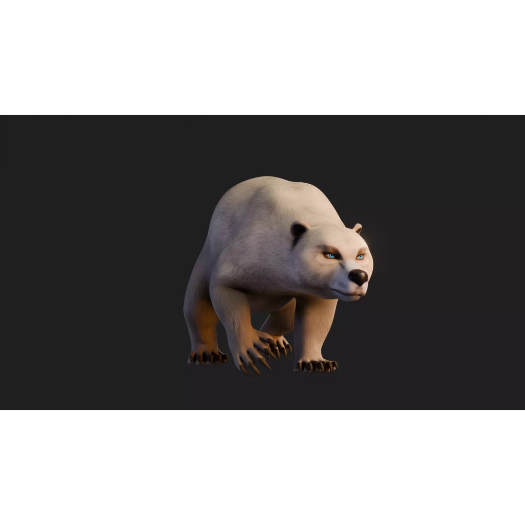 Stylized Quadruped Bear 3D Model – Rigged Low Poly Animal, FBX - View 16