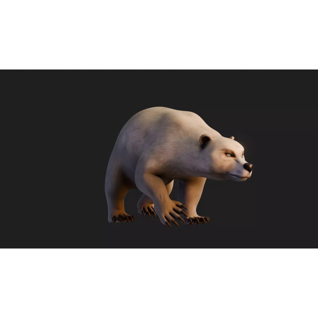 Stylized Quadruped Bear 3D Model – Rigged Low Poly Animal, FBX - View 17