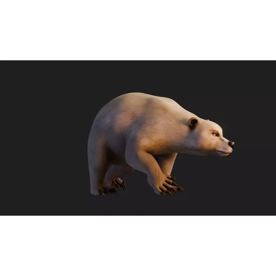 Stylized Quadruped Bear 3D Model – Rigged Low Poly Animal, FBX - View 18