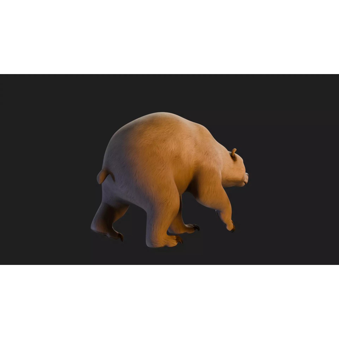 Stylized Quadruped Bear 3D Model – Rigged Low Poly Animal, FBX - View 22