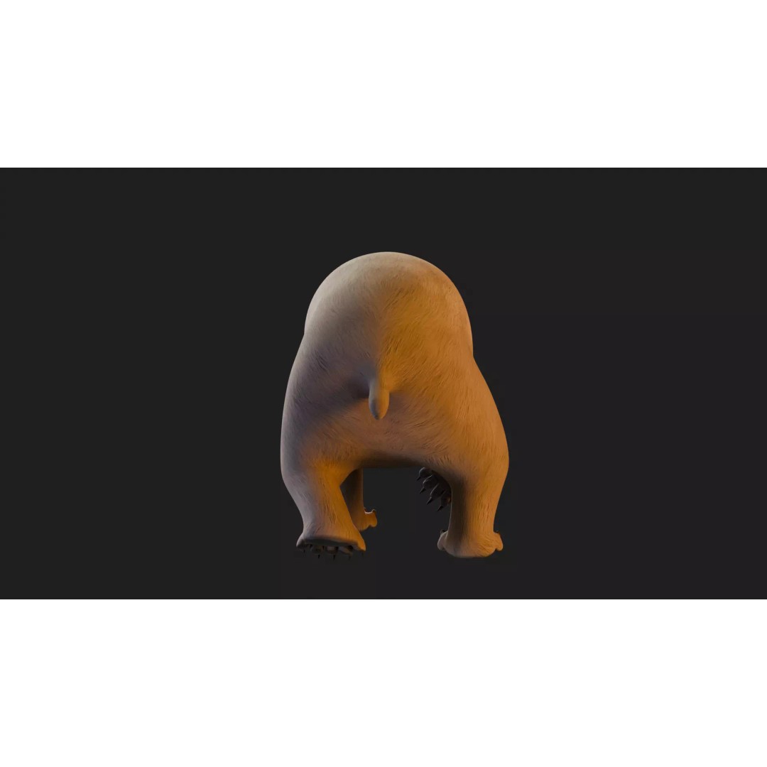 Stylized Quadruped Bear 3D Model – Rigged Low Poly Animal, FBX - View 25