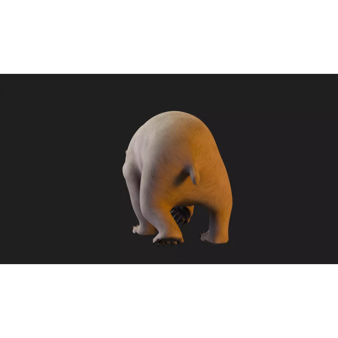 Stylized Quadruped Bear 3D Model – Rigged Low Poly Animal, FBX - View 26