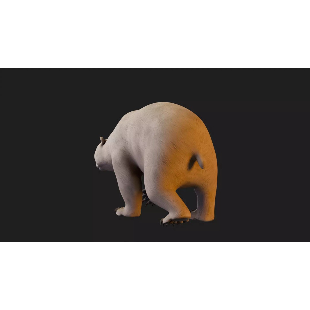 Stylized Quadruped Bear 3D Model – Rigged Low Poly Animal, FBX - View 27