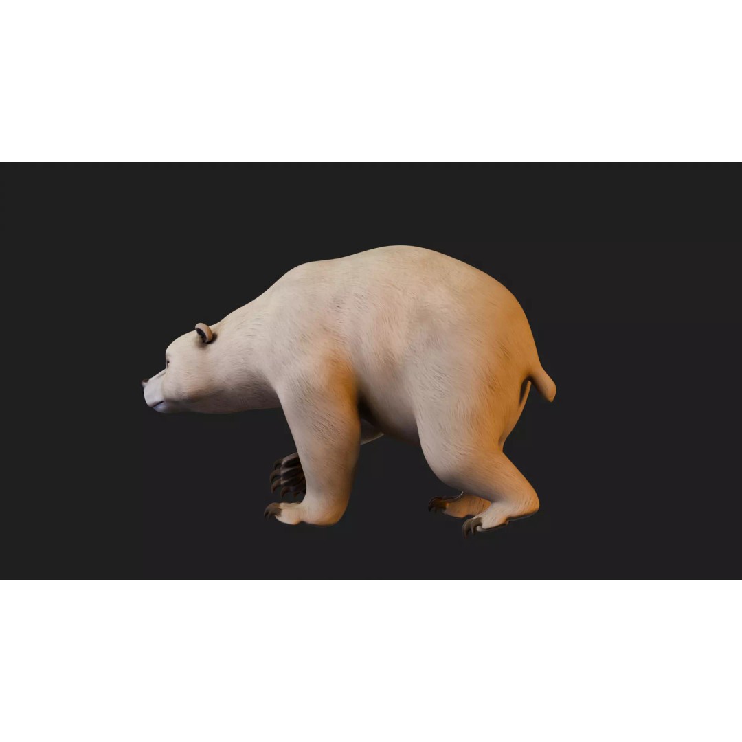 Stylized Quadruped Bear 3D Model – Rigged Low Poly Animal, FBX - View 29