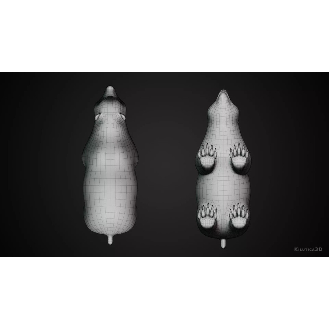 Stylized Quadruped Bear 3D Model – Rigged Low Poly Animal, FBX - View 9