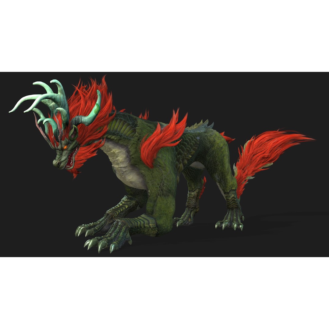 Qilin-C1 3D Model – Rigged Animated Character with PBR Textures, FBX - View 10