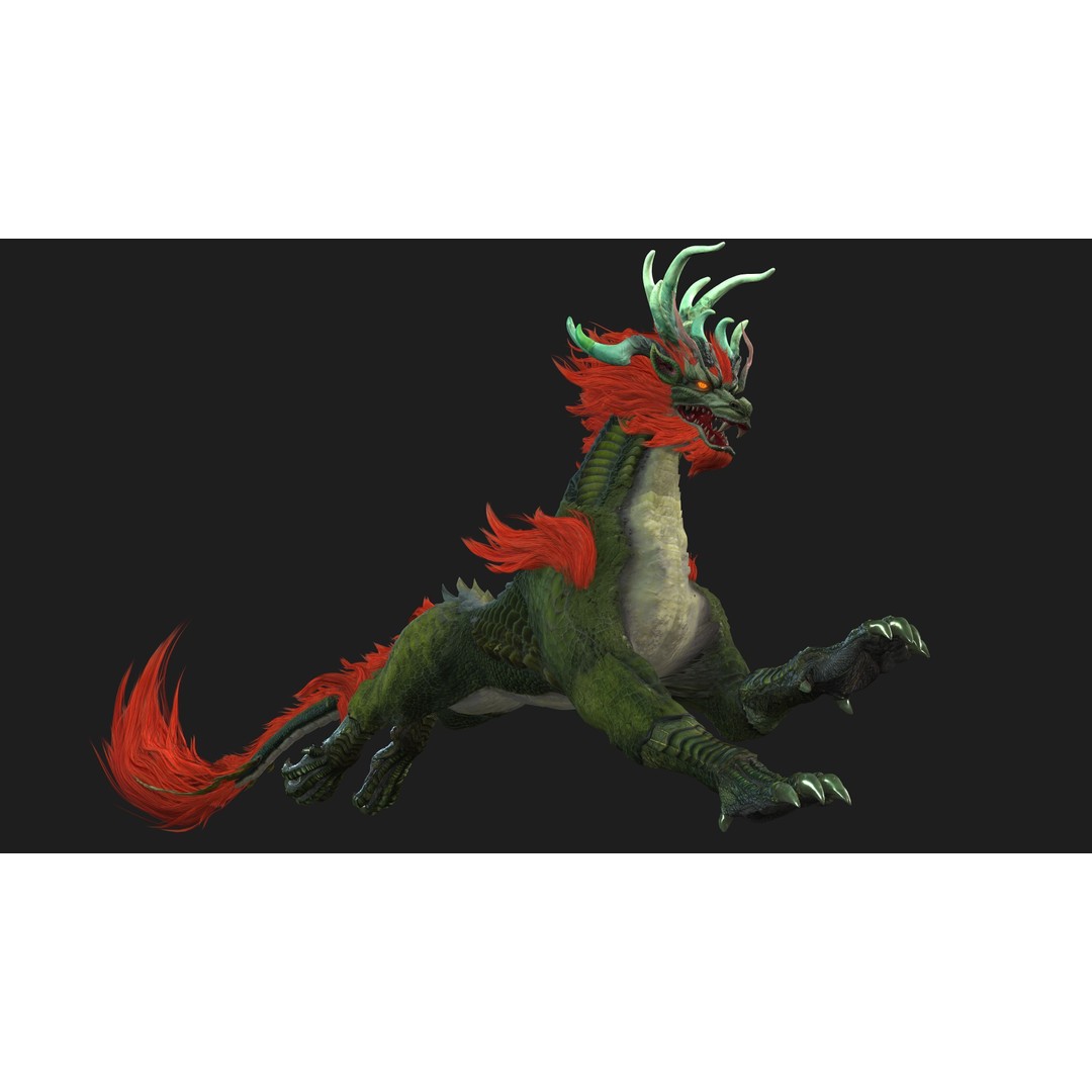 Qilin-C1 3D Model – Rigged Animated Character with PBR Textures, FBX - View 13