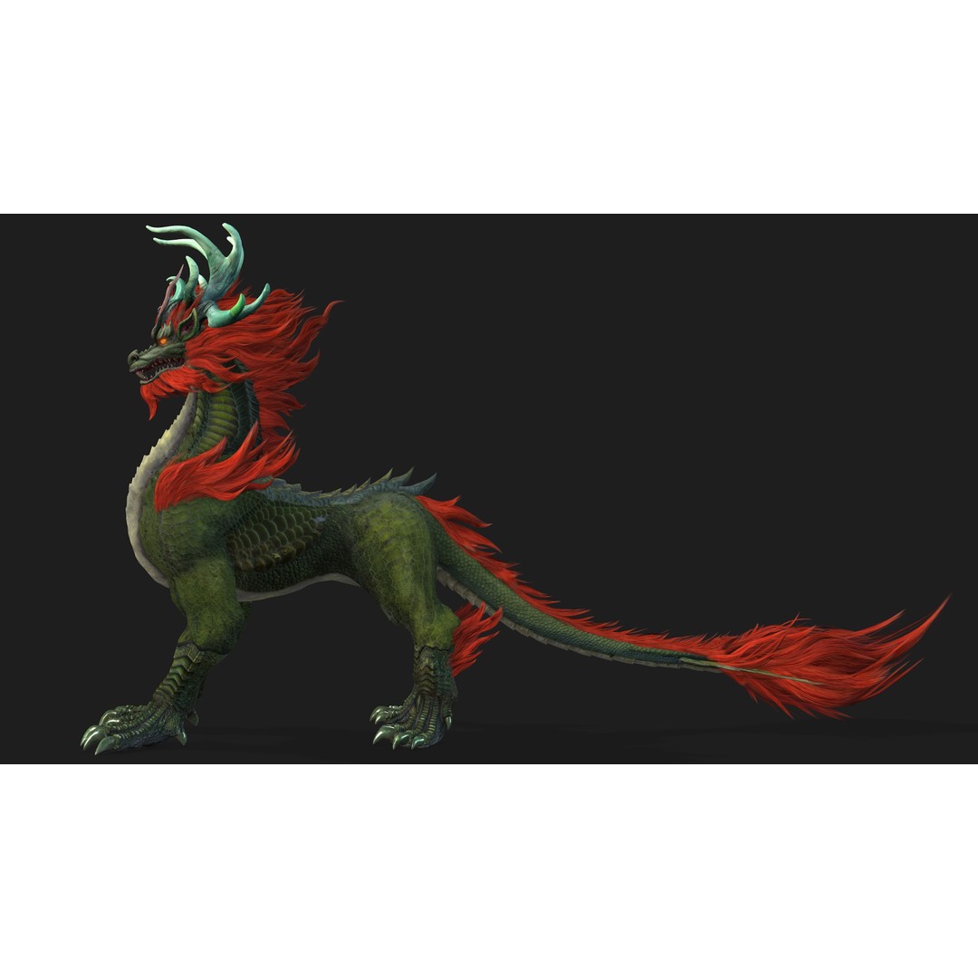 Qilin-C1 3D Model – Rigged Animated Character with PBR Textures, FBX - View 14