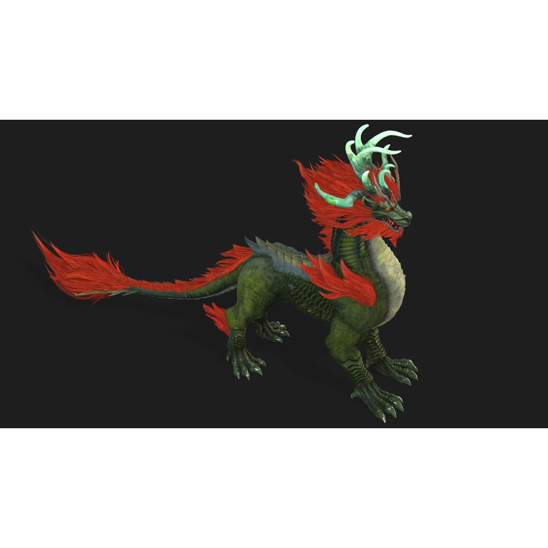 Qilin-C1 3D Model – Rigged Animated Character with PBR Textures, FBX - View 15