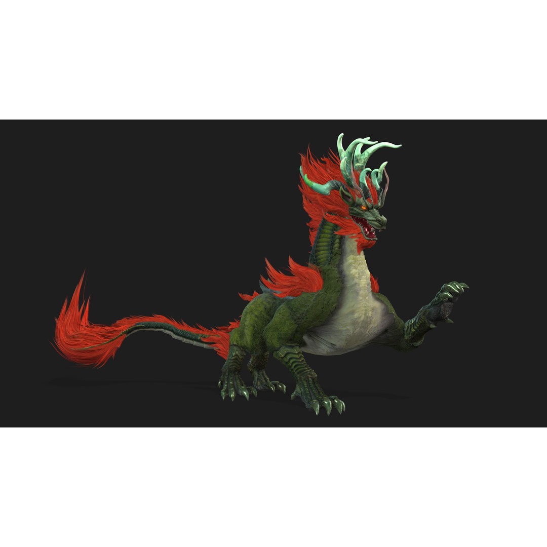 Qilin-C1 3D Model – Rigged Animated Character with PBR Textures, FBX - View 19