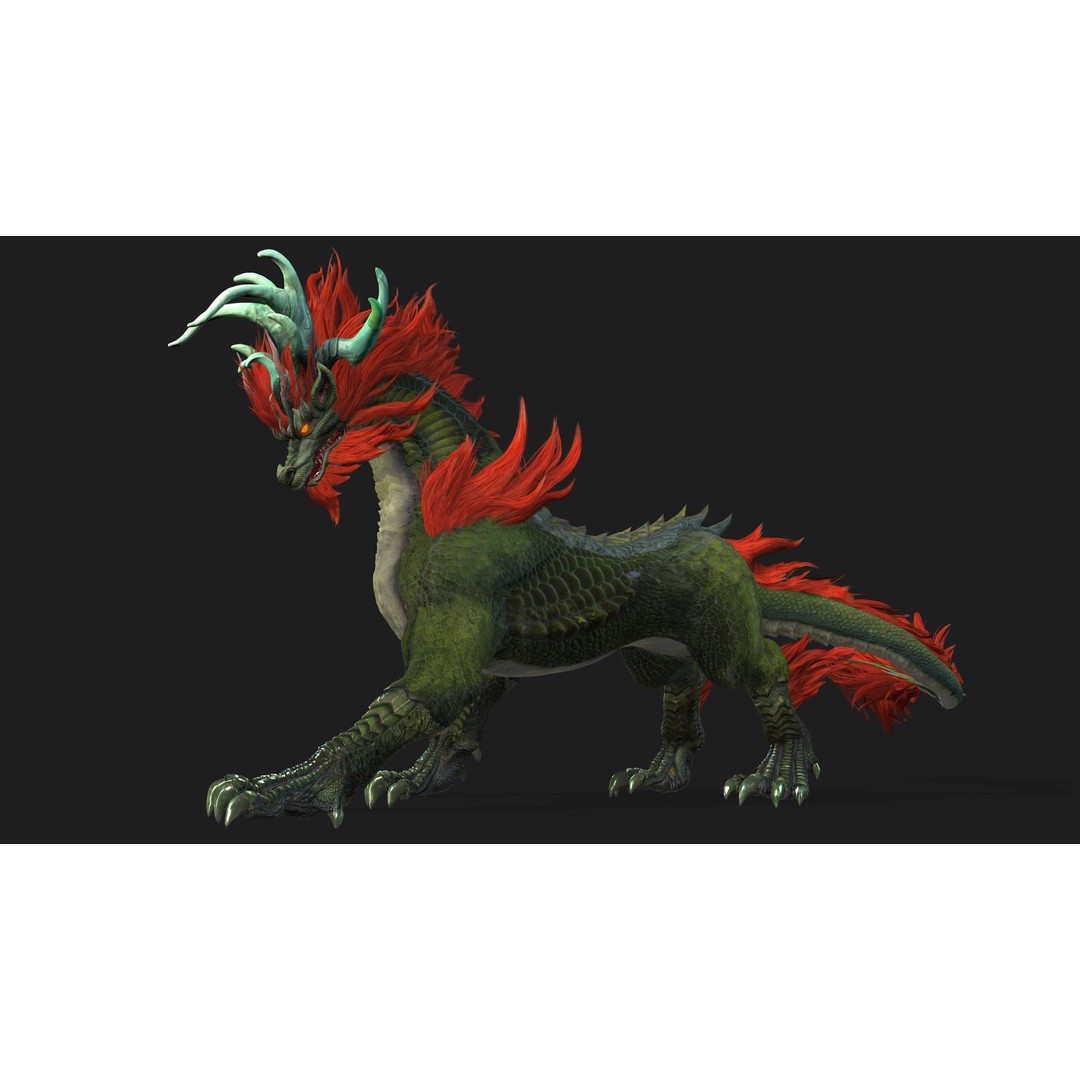 Qilin-C1 3D Model – Rigged Animated Character with PBR Textures, FBX - View 20