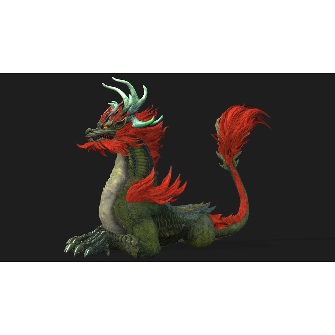 Qilin-C1 3D Model – Rigged Animated Character with PBR Textures, FBX - View 21