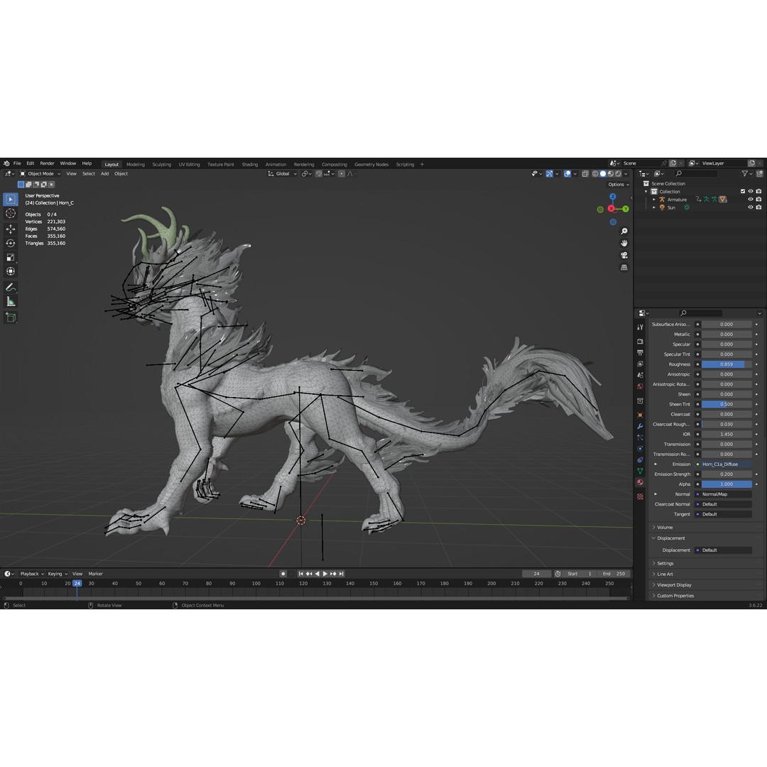 Qilin-C1 3D Model – Rigged Animated Character with PBR Textures, FBX - View 23