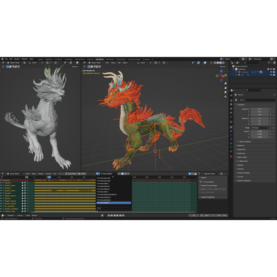 Qilin-C1 3D Model – Rigged Animated Character with PBR Textures, FBX - View 25