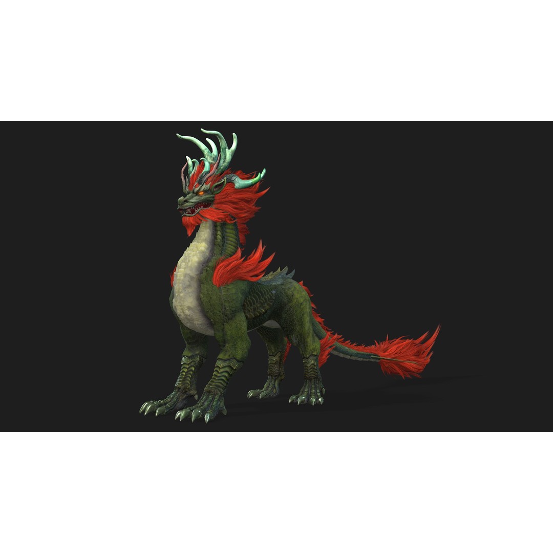 Qilin-C1 3D Model – Rigged Animated Character with PBR Textures, FBX - View 6