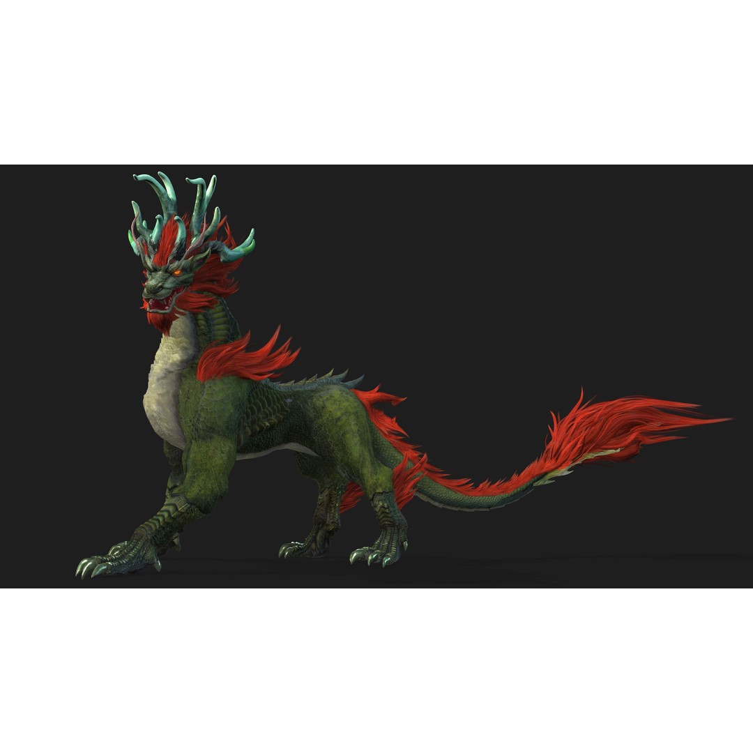 Qilin-C1 3D Model – Rigged Animated Character with PBR Textures, FBX - View 8