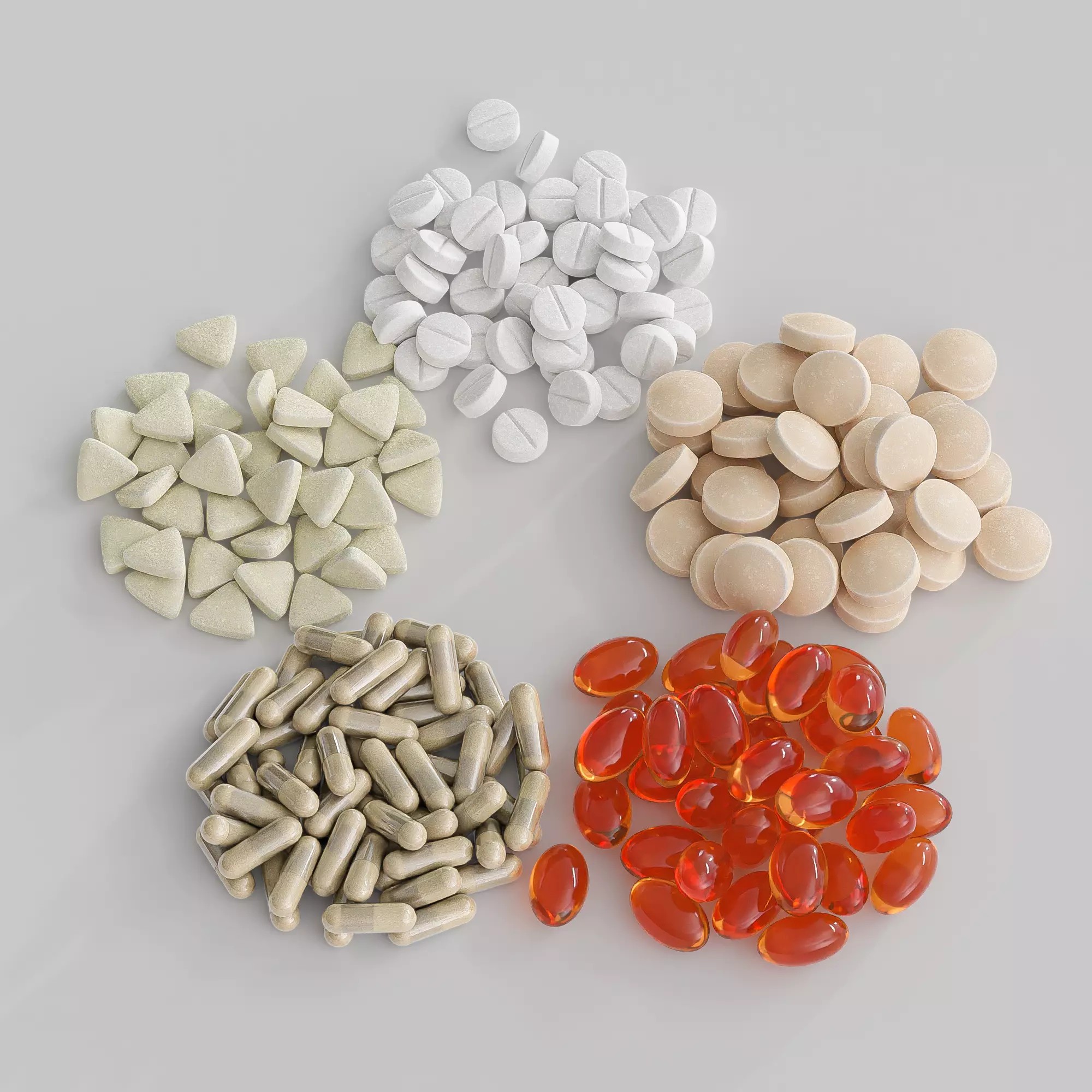 Pills and Tablets Collection - Low-Poly Game-Ready 3D Model - View 2