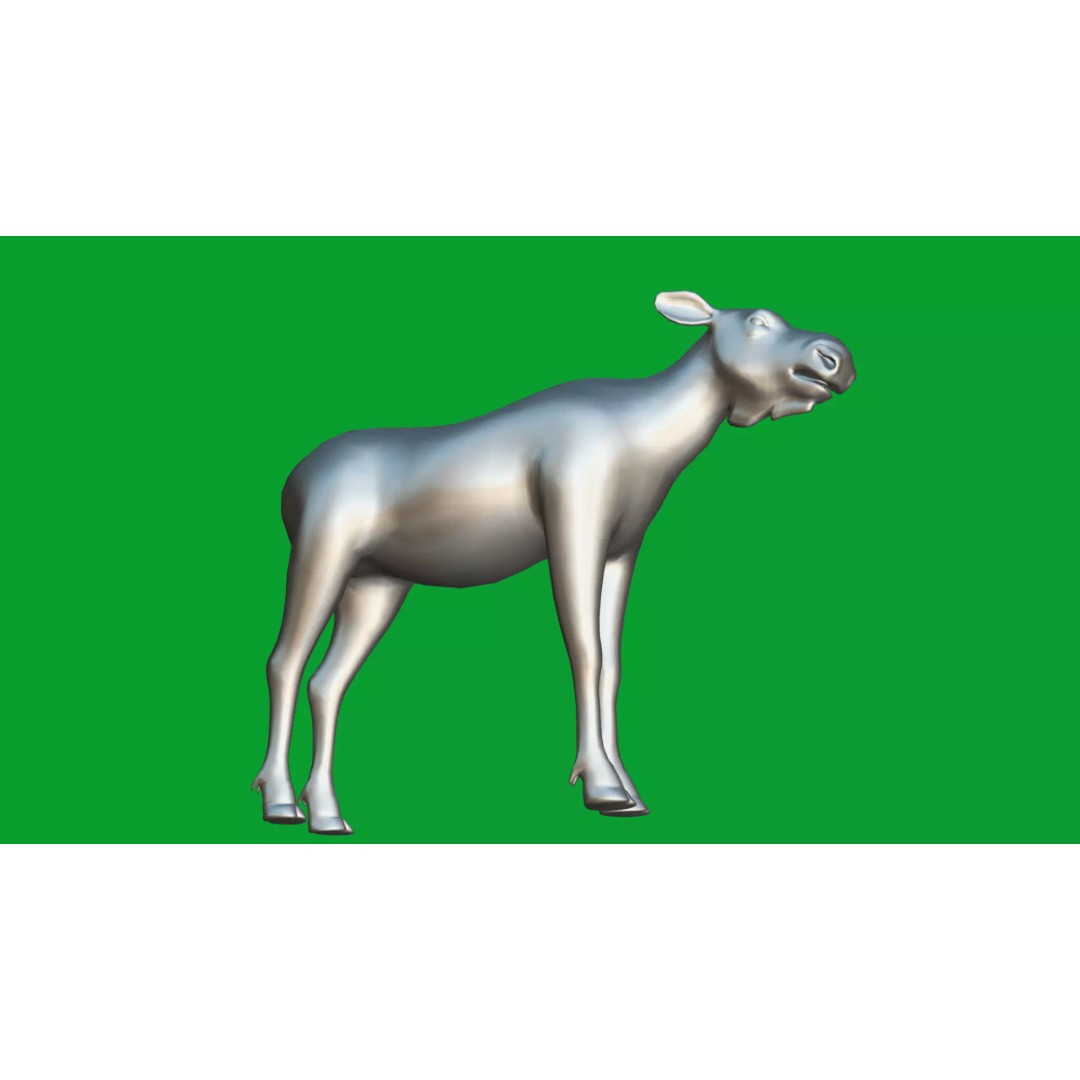 Eurasian Female Moose 3D Model – Low Poly Game Ready Asset, FBX - View 23