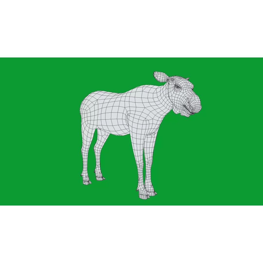 Eurasian Female Moose 3D Model – Low Poly Game Ready Asset, FBX - View 24