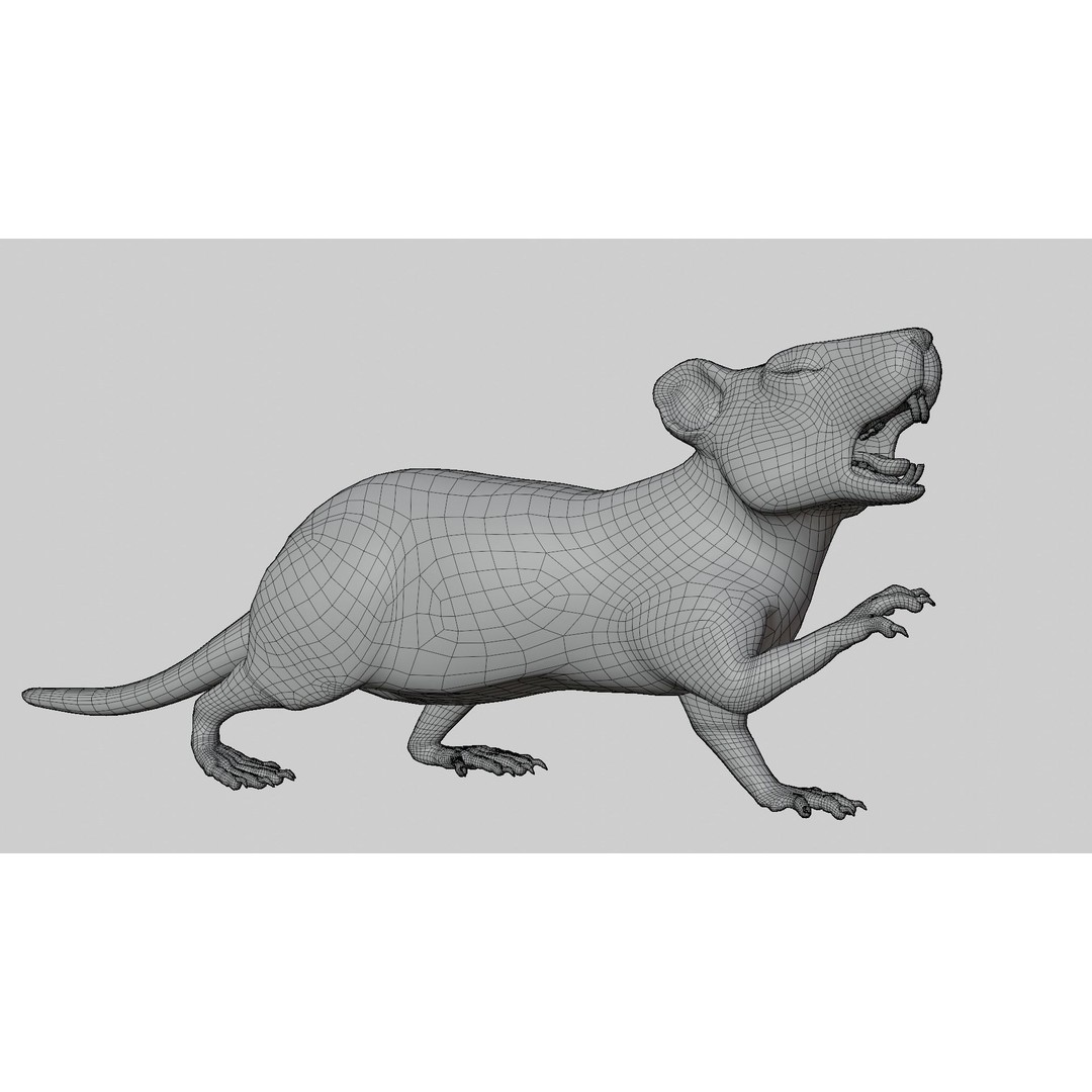 Realistic Rat 3D Model – Rigged PBR Character for VFX, FBX - View 11