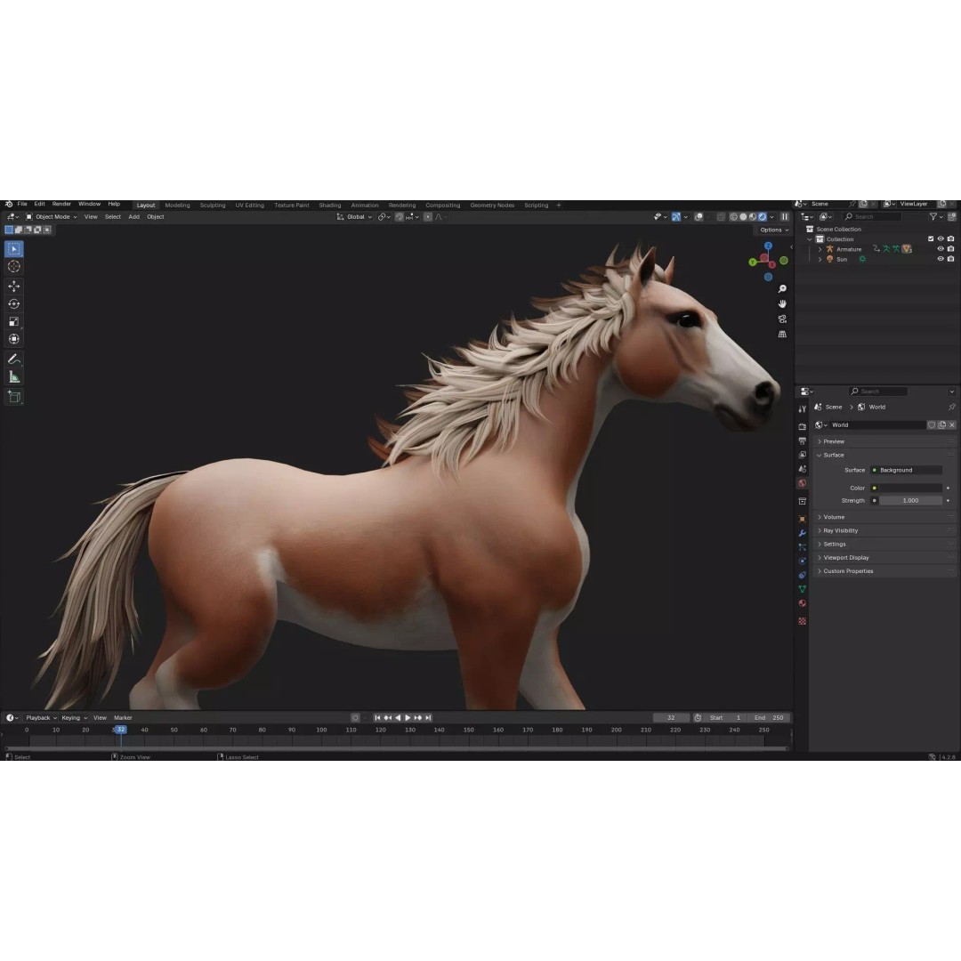Horse-G6 3D Model – Rigged Animated Character with PBR Textures