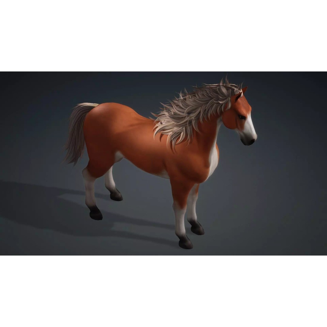 Horse-G6 3D Model – Rigged Animated Character with PBR Textures - View 11