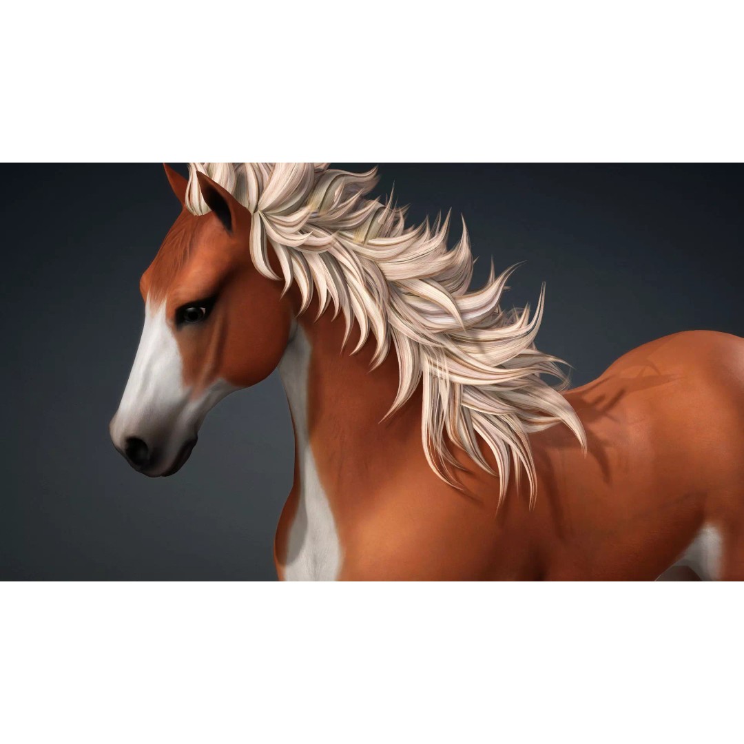 Horse-G6 3D Model – Rigged Animated Character with PBR Textures - View 12