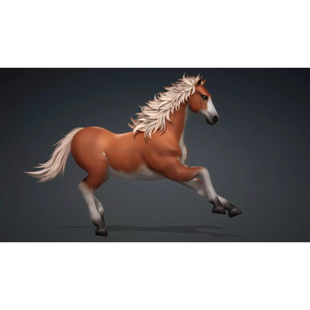 Horse-G6 3D Model – Rigged Animated Character with PBR Textures - View 14