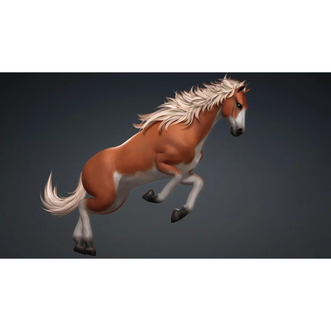 Horse-G6 3D Model – Rigged Animated Character with PBR Textures - View 15