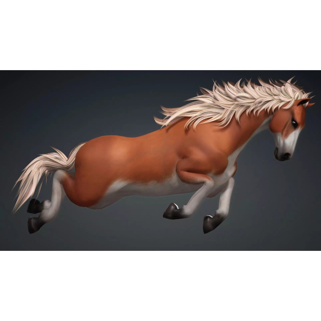 Horse-G6 3D Model – Rigged Animated Character with PBR Textures - View 16