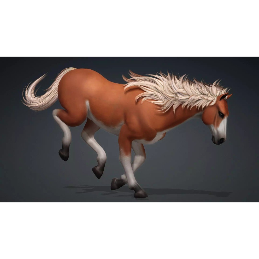 Horse-G6 3D Model – Rigged Animated Character with PBR Textures - View 17